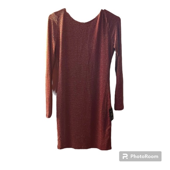 Lulus Gift of Love Red and Silver Backless Long Sleeve Bodycon Dress - Picture 6 of 16